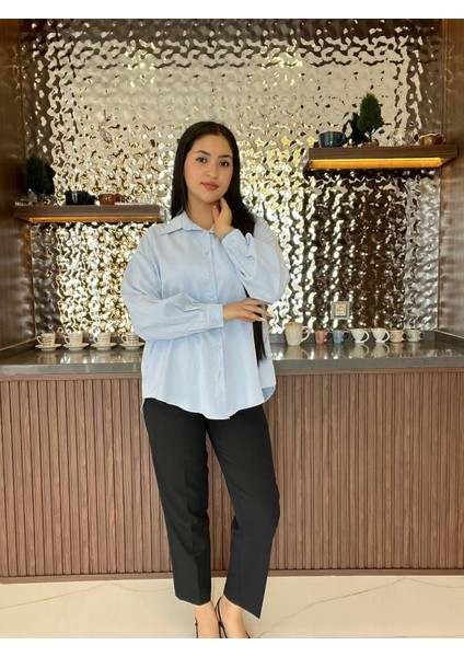 Sırt Dekolteli Oversize Basic Gömlek GMK08002 fiyatları