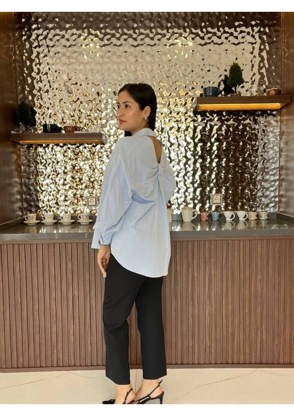 Sırt Dekolteli Oversize Basic Gömlek GMK08002 fırsatları