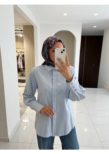 Metal Aksesurlı Basıc Gömlek GMK08009