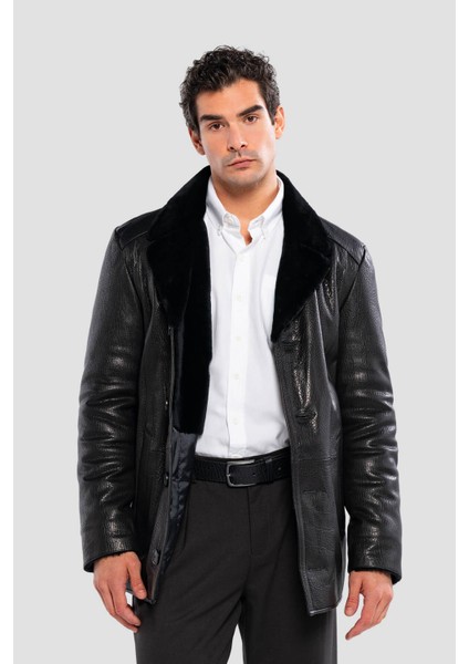 Erkek Hakiki Deri Siyah Jumbo Deri Mont 1000 2009 Erk Derımont SK24/25 Sıyah Jumbo