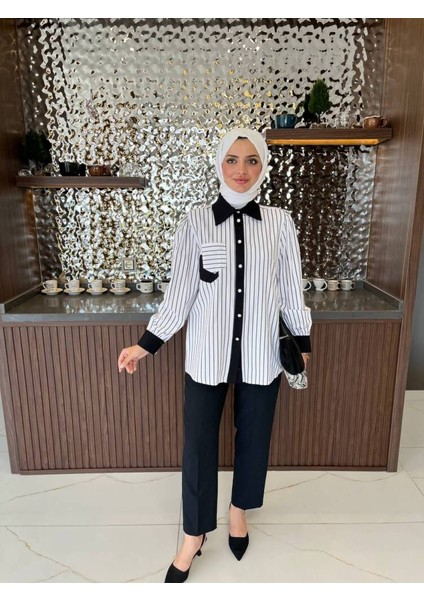 Taş Işlemli Parca Detaylı Düğme Aksesurlı Basıc Gömlek GMK08031 fırsatları