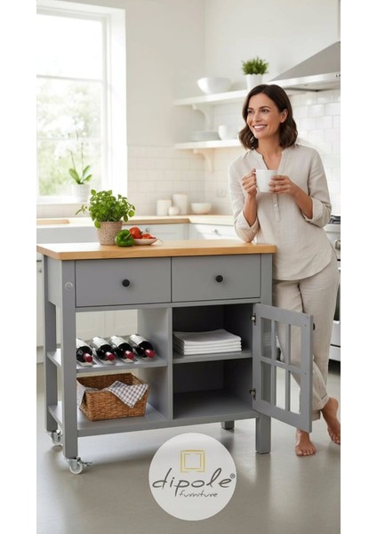 Mate Mat Lake Gri (Ral 7037) Mutfak Servant Mobilyası indirimleri