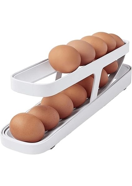 2 Katlı Otomatik Yumurta Standı - Buzdolabı Için Yumurtalık Rafı ve Saklama Kabı, Mutfak Organizeri fiyatları