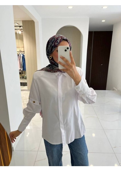 Metal Aksesurlı Basıc Gömlek GMK08009