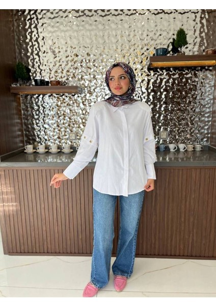 Metal Aksesurlı Basıc Gömlek GMK08009 indirimleri