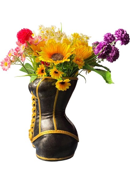 Kadın Büstü Figürlü Dekoratif Vazo – El Boyaması – Sanatsal Ev ve Ofis Dekoru (Siyah) fırsatları