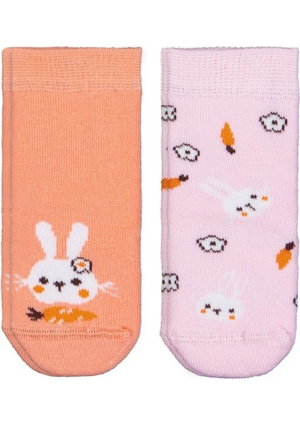 Cute Bunny Havlu 6- 2'li Bebek Kız Çorap Set