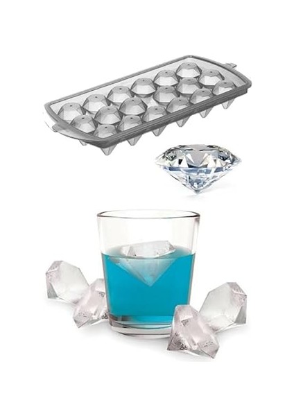 18 Bölmeli Elmas Şeklinde Dekoratif Şekilli Pratik Buz Kalıbı fiyatları