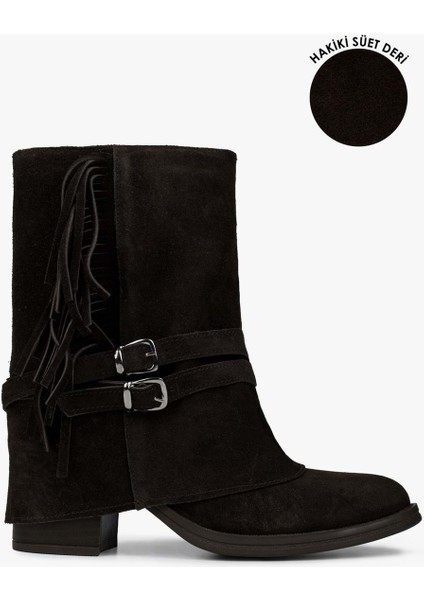 Kadın Inferno Acı Kahve Hakiki Süet Deri Püsküllü Bot