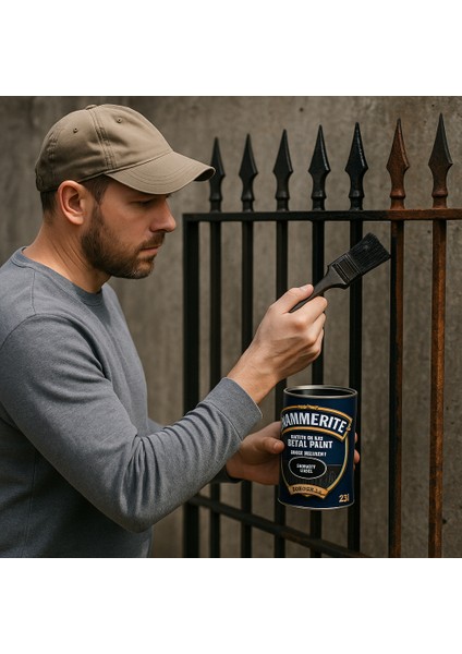 Hammerite Astarsız Boyasız Paslı Yüzey Metal Boyası Pürüzsüz Siyah 0,75 L modelleri