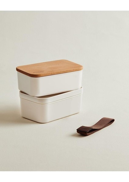 Coco Margot 500ML Ahşap Kapaklı Saklama Kabı, Soft Ekru, 500ML, 2'li fiyatları
