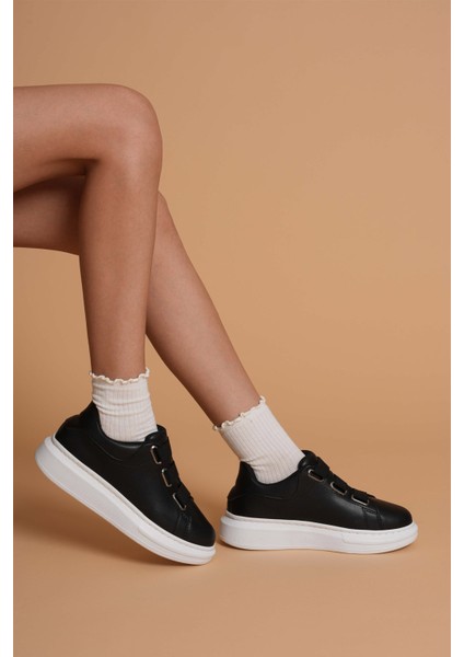 LC103 Siyah Cilt Beyaz Taban Kadın Sneaker fiyatları