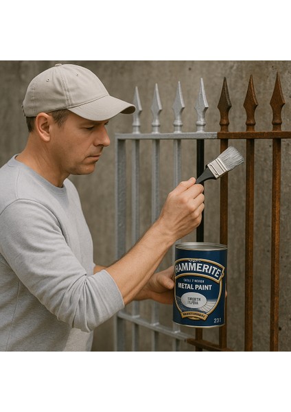 Hammerite Astarsız Boyasız Paslı Yüzey Metal Boyası Pürüzsüz Gümüş 2,5 L fiyatları