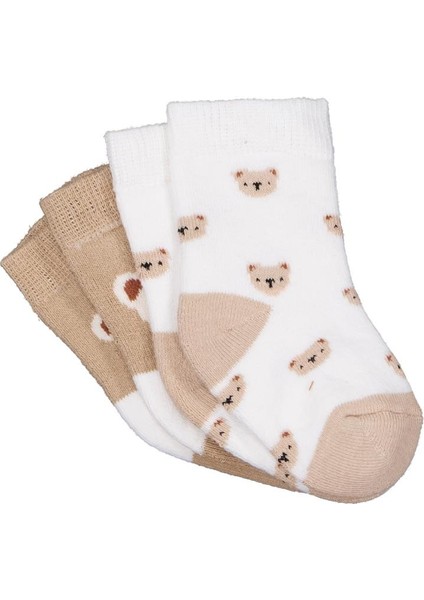 Mini Bear Havlu 6-18 Ay 2'li Bebek Erkek Çorap Set modelleri