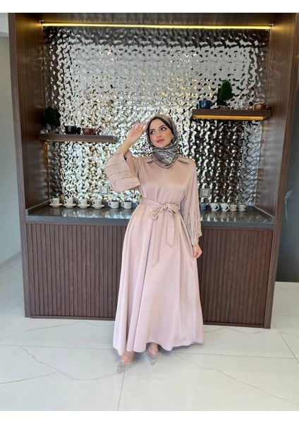 Boyun Taş Işlemli Kemer Aksesurlı Elbise S16044 modelleri