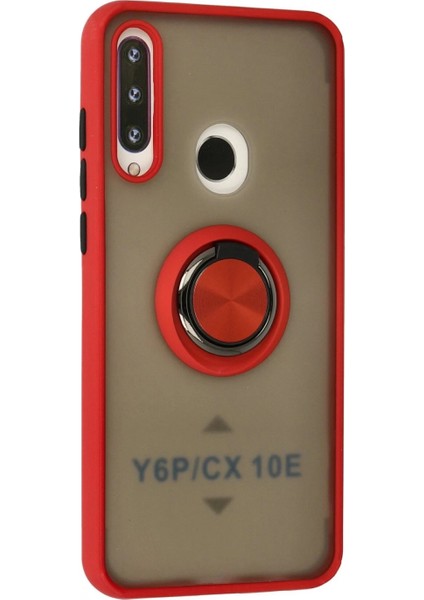 Huawei Y6P Kılıf Montreal Yüzüklü Silikon Kapak - Kırmızı (K95) fiyatları