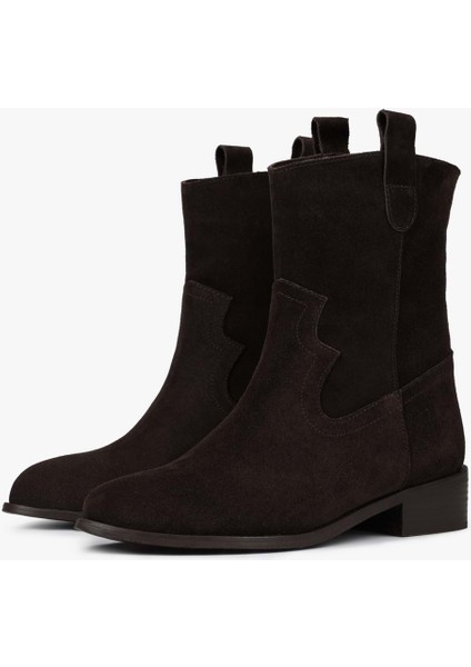 Kadın Hide Acı Kahve Hakiki Süet Deri Bot modelleri