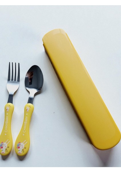 Çocuk Çatal-Kaşık Seti-Kutulu/ Sarı