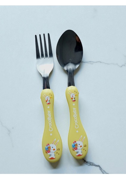 Çocuk Çatal-Kaşık Seti-Kutulu/ Sarı fırsatları
