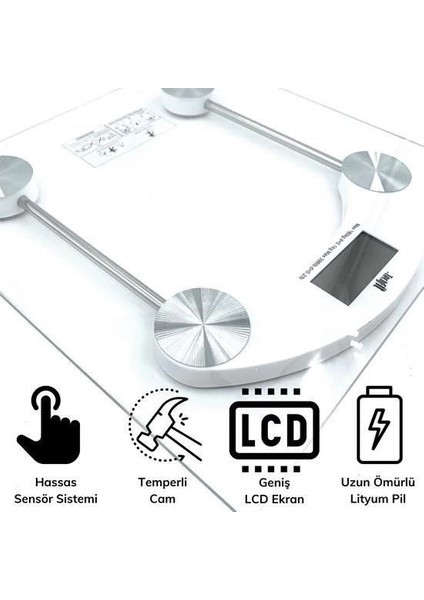 Dijital Kare Cam Baskül Darbelere Karşı Dayanıklı Terazi Yüksek Hassasiyetli Tartı Tf 1052 fırsatları