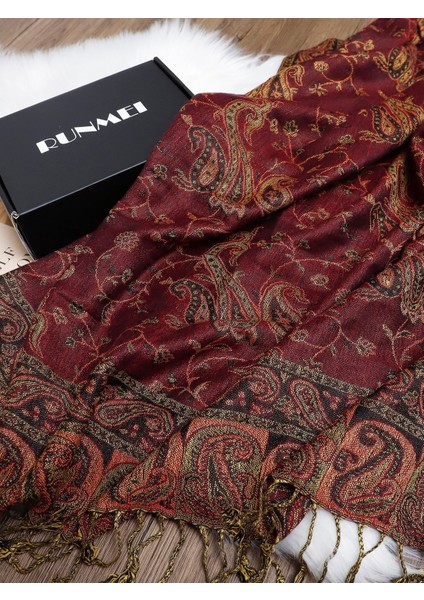 Yeni Jakarlı Püsküllü Eşarp Suni Kaşmir Yumuşak Nefes Alabilen Sonbahar ve Kış Çok Yönlü Kadın Şal Eşarp (Yurt Dışından)