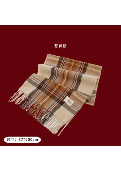 Ankora Kırmızı Ekose Eşarp Noel Eşarp Kış Atmosferi Yüz El Hissi Boyun Sıcak Şal Kadın (Yurt Dışından)