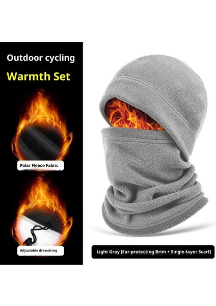Kışlık Yastıklı ve Kalınlaştırılmış Bisiklet Atkısı Kilit Sıcaklığı Sıcak Polar Şapka Atkı Kombinasyon Modelleri Ipli Çok Fonksiyonlu Anti-Soğuk Boyun Örtüsü (Yurt Dışından)