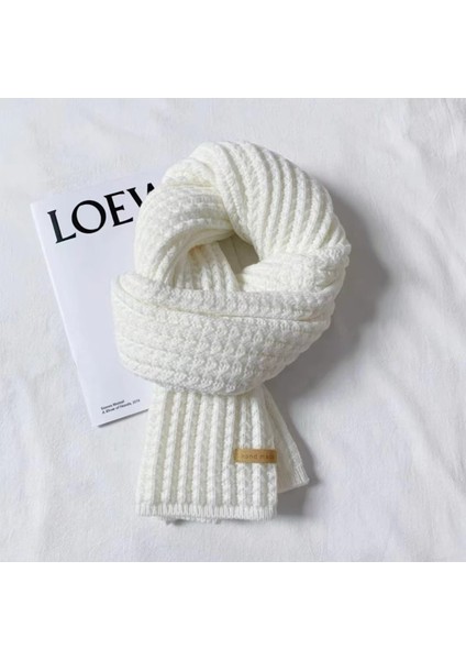 Sonbahar ve Kış Modası Gelişmiş Öğrenci Atkı Şal Duygusu Sıcak Çift Renk Düz Renk Örme Kalın Atkı (Yurt Dışından)