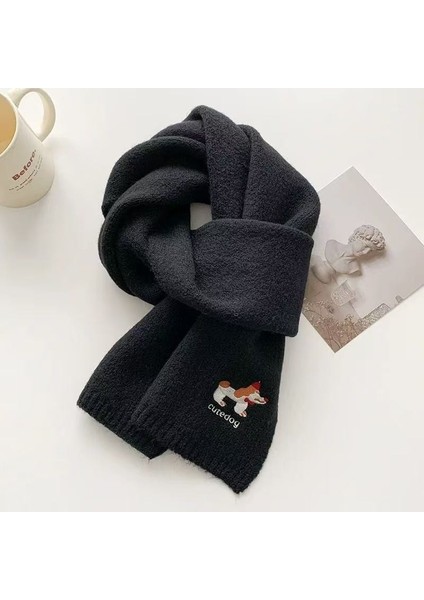 Sonbahar ve Kış Modası Gelişmiş Öğrenci Atkı Şal Duygusu Sıcak Çift Renk Düz Renk Örme Kalın Atkı (Yurt Dışından)