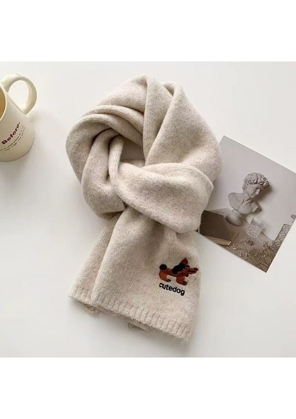 Sonbahar ve Kış Modası Gelişmiş Öğrenci Atkı Şal Duygusu Sıcak Çift Renk Düz Renk Örme Kalın Atkı (Yurt Dışından)