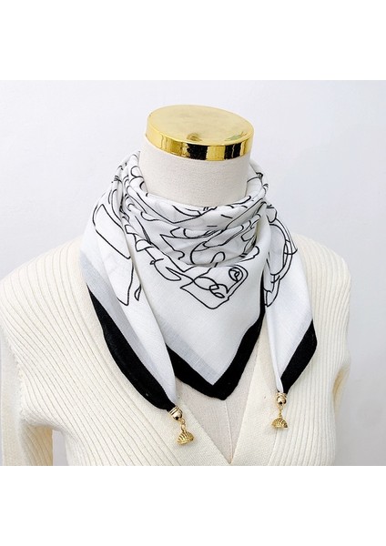 Manyetik Emiş Tokası Kare Eşarp Küçük Ipek Eşarp Ilkbahar ve Sonbahar Modelleri Boyun Koruması Küçük Eşarp Kadın Yüksek Sınıf Mizaç Duygusu Çok Yönlü Ipek Eşarp Kadın (Yurt Dışından)