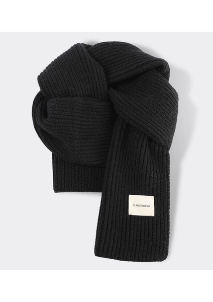 Sonbahar ve Kış Yumuşak Örme Yün Atkı Kadın Yüz Sıcak Öğrenciler ile Düz Renk Kumaş Atkı Kalınlaşmış Çift (Yurt Dışından)