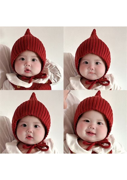 Bebek Seti Baş Kapağı Güzel Süper Sevimli Örme Kap Dışında Çocuk Çok Yönlü Yün Sivri Kap Bebek Sıcak Kulak Koruma Kapağı (Yurt Dışından) fiyatları