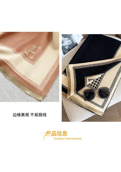 Basit Kuşgözü Eşarp Kadın Sonbahar ve Kış Yeni Boyun Uzun Bölümlü Kalınlaştırılmış Sıcak Şal (Yurt Dışından) modelleri