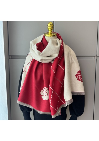 Basit Kuşgözü Eşarp Kadın Sonbahar ve Kış Yeni Boyun Uzun Bölümlü Kalınlaştırılmış Sıcak Şal (Yurt Dışından)