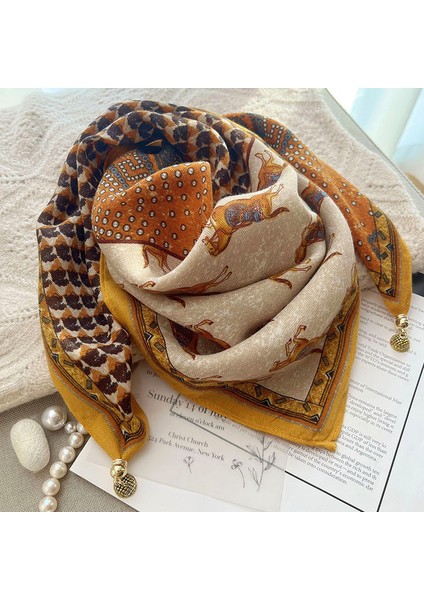 Manyetik Emiş Tokası Kare Eşarp Küçük Ipek Eşarp Ilkbahar ve Sonbahar Modelleri Boyun Koruması Küçük Eşarp Kadın Yüksek Sınıf Mizaç Duygusu Çok Yönlü Ipek Eşarp Kadın (Yurt Dışından)