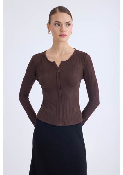Önü Düğmeli Fitilli Uzun Kol Bluz fiyatları