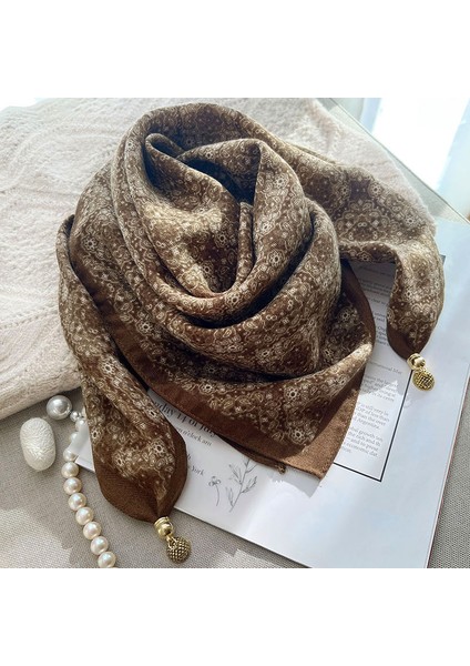 Manyetik Emiş Tokası Kare Eşarp Küçük Ipek Eşarp Ilkbahar ve Sonbahar Modelleri Boyun Koruması Küçük Eşarp Kadın Yüksek Sınıf Mizaç Duygusu Çok Yönlü Ipek Eşarp Kadın (Yurt Dışından)