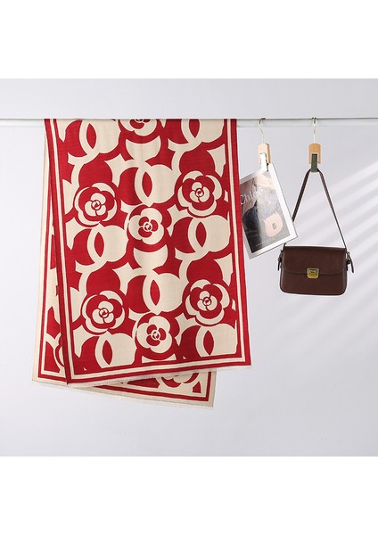 Sonbahar ve Kış Yeni Büyük V Eşarp Modası Vahşi Sıcak Boyun Çift Taraflı Şal (Yurt Dışından)