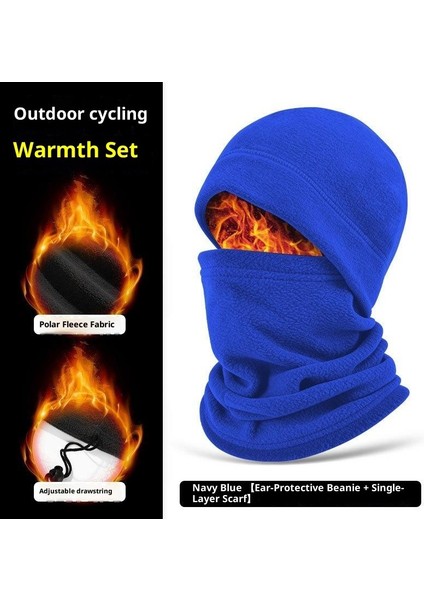Kışlık Yastıklı ve Kalınlaştırılmış Bisiklet Atkısı Kilit Sıcaklığı Sıcak Polar Şapka Atkı Kombinasyon Modelleri Ipli Çok Fonksiyonlu Anti-Soğuk Boyun Örtüsü (Yurt Dışından)