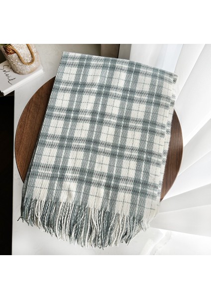 Eşarp Kore Atmosferi Kış Duygusu Sıcak Şal Kadın 2025 Yeni Ekose Eşarp (Yurt Dışından)