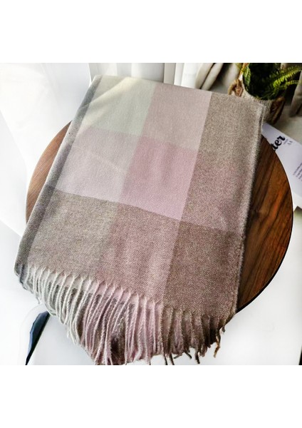 Eşarp Kore Atmosferi Kış Duygusu Sıcak Şal Kadın 2025 Yeni Ekose Eşarp (Yurt Dışından)