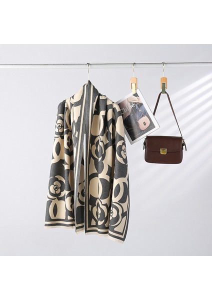 Sonbahar ve Kış Yeni Büyük V Eşarp Modası Vahşi Sıcak Boyun Çift Taraflı Şal (Yurt Dışından) modelleri