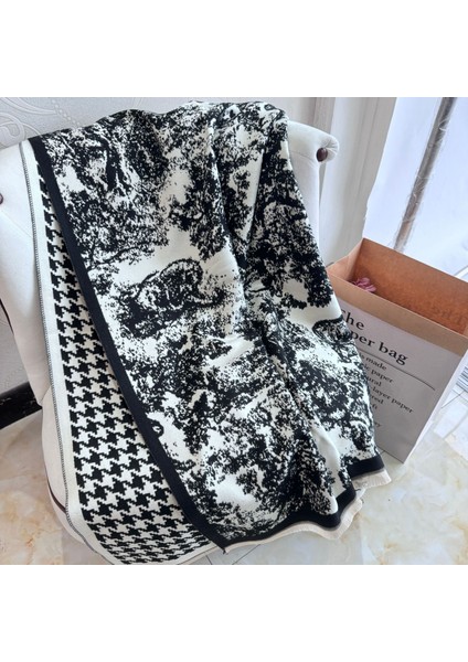 Basit Kuşgözü Eşarp Kadın Sonbahar ve Kış Yeni Boyun Uzun Bölümlü Kalınlaştırılmış Sıcak Şal (Yurt Dışından)