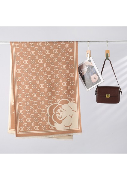 Sonbahar ve Kış Yeni Büyük V Eşarp Modası Vahşi Sıcak Boyun Çift Taraflı Şal (Yurt Dışından)