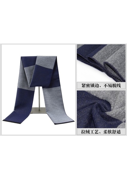 Siyah Gri Erkek Atkı Kış Sıcak Atkı Erkekler Rahat Ekose Uzun Atkı (Yurt Dışından) modelleri