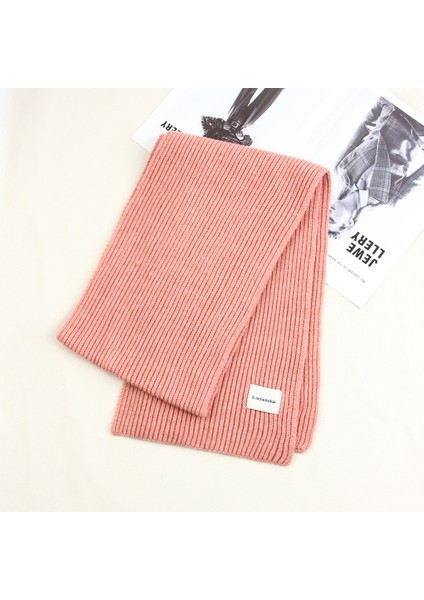 Sonbahar ve Kış Yumuşak Örme Yün Atkı Kadın Yüz Sıcak Öğrenciler ile Düz Renk Kumaş Atkı Kalınlaşmış Çift (Yurt Dışından)