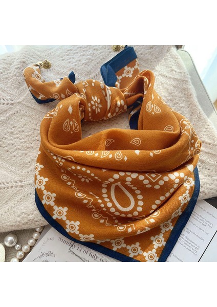 Manyetik Emiş Tokası Kare Eşarp Küçük Ipek Eşarp Ilkbahar ve Sonbahar Modelleri Boyun Koruması Küçük Eşarp Kadın Yüksek Sınıf Mizaç Duygusu Çok Yönlü Ipek Eşarp Kadın (Yurt Dışından)