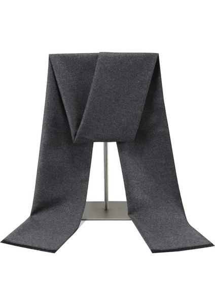 Siyah Gri Erkek Atkı Kış Sıcak Atkı Erkekler Rahat Ekose Uzun Atkı (Yurt Dışından)