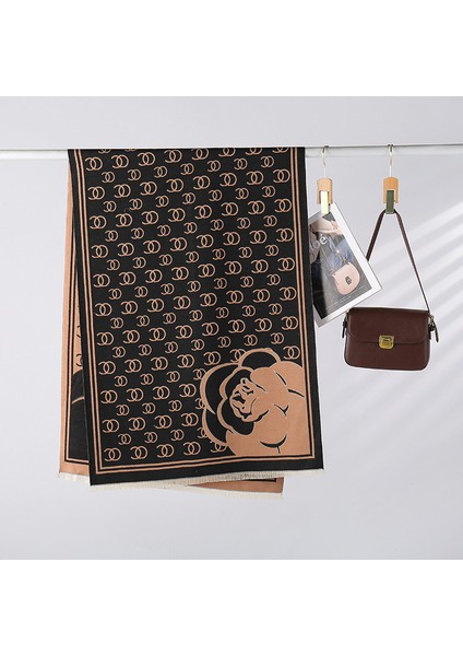 Sonbahar ve Kış Yeni Büyük V Eşarp Modası Vahşi Sıcak Boyun Çift Taraflı Şal (Yurt Dışından)